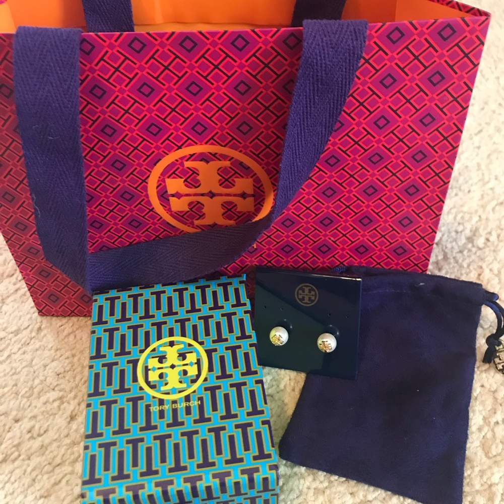 Tory Burch pearl stud earrings